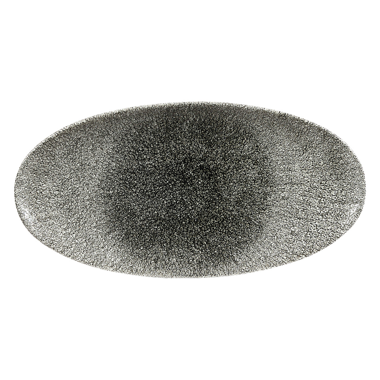 Studio Prints Raku, Teller Chefs oval 347 x 173 mm Quartz Black